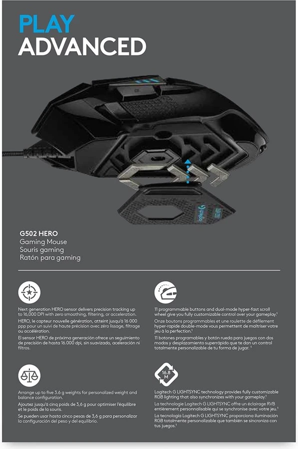 Gaming miška Logitech G G502, črna