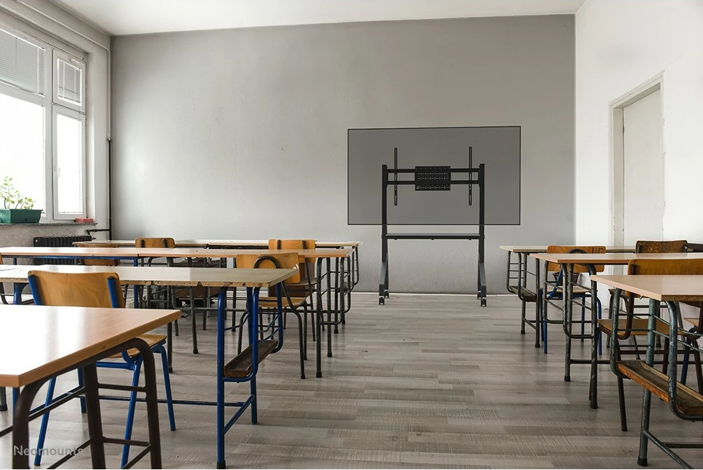 Mobilna multimedijska voziček za TV 55-86", Neomounts FL50-525BL1, nastavljiva višina, polica, črna Mobilna multimedijska voziček za TV 55-86", Neomounts FL50-525BL1, nastavljiva višina, polica, črna