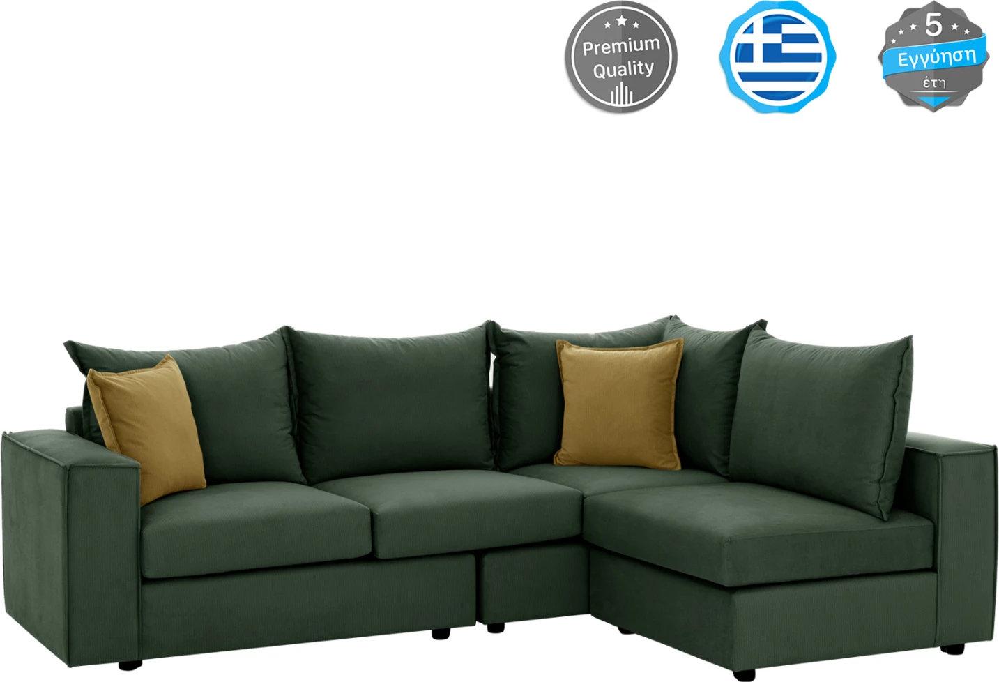 Kotna sedežna garnitura MONZA FH3256.17 zamenljiva zelena 265x195x98