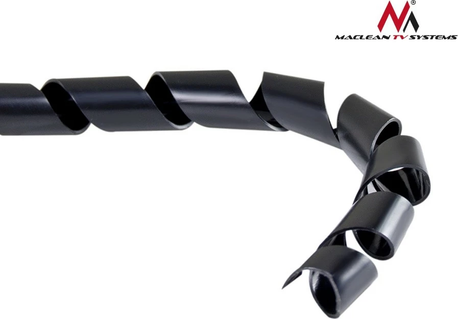 Spiralni organizator kablov Maclean MCTV-685 B, 3 m, premer 8,7–10 mm, črn