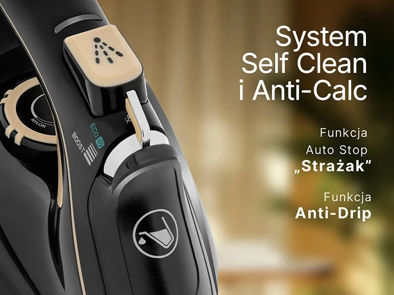 Parni likalnik 3000 W s keramično ploščo, črno-zlato Lafe VaporMax