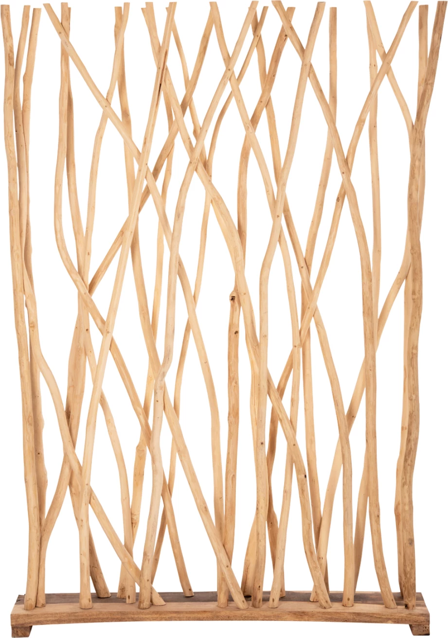 Pregrada za sobo FH9521 iz masivnih teak vej v naravni barvi 120Χ20Χ180Hcm