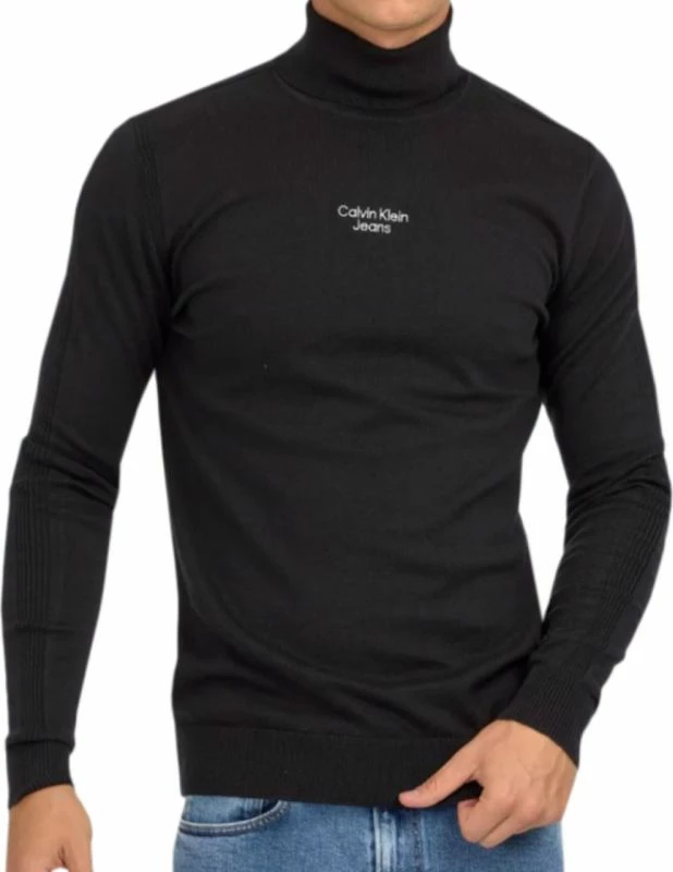 Duks za moške, Calvin Klein Jeans Stacked, črn