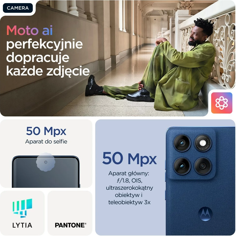 Pametni telefon Motorola edge 60, 6,67", 12 GB RAM, 256 GB, 5G, modra