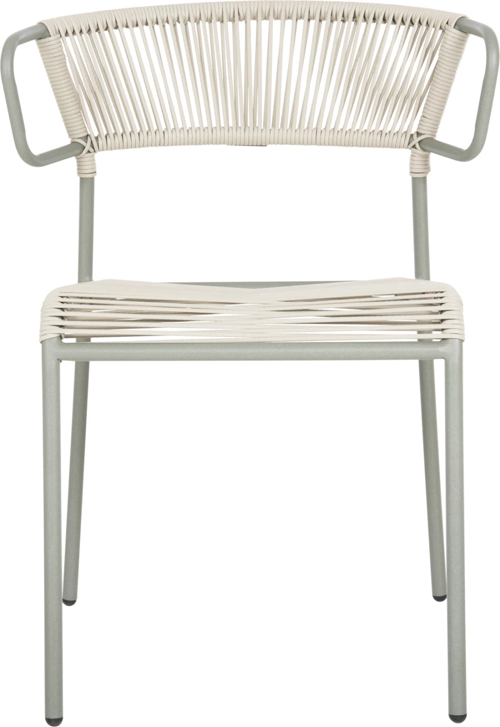 Stol SUKI FH6053.05 kovinski in sintetični ratan v svetlo zeleni barvi 54x62x80H cm