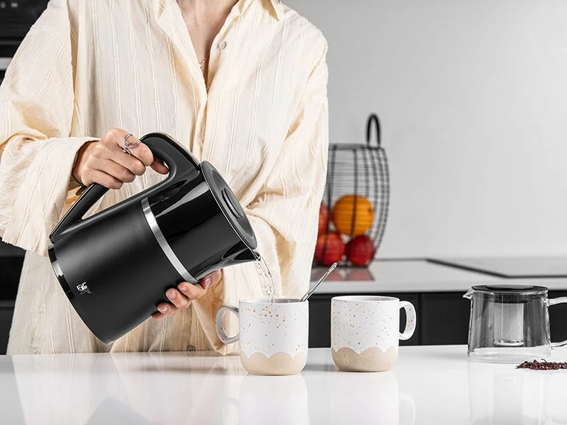 Električna džezva z regulacijo temperature, Lafe CEG020, 1,7 L, črna