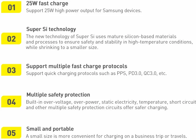 Stenski polnilec, 25 W, USB Type-C, črn, Baseus Super Si 1C