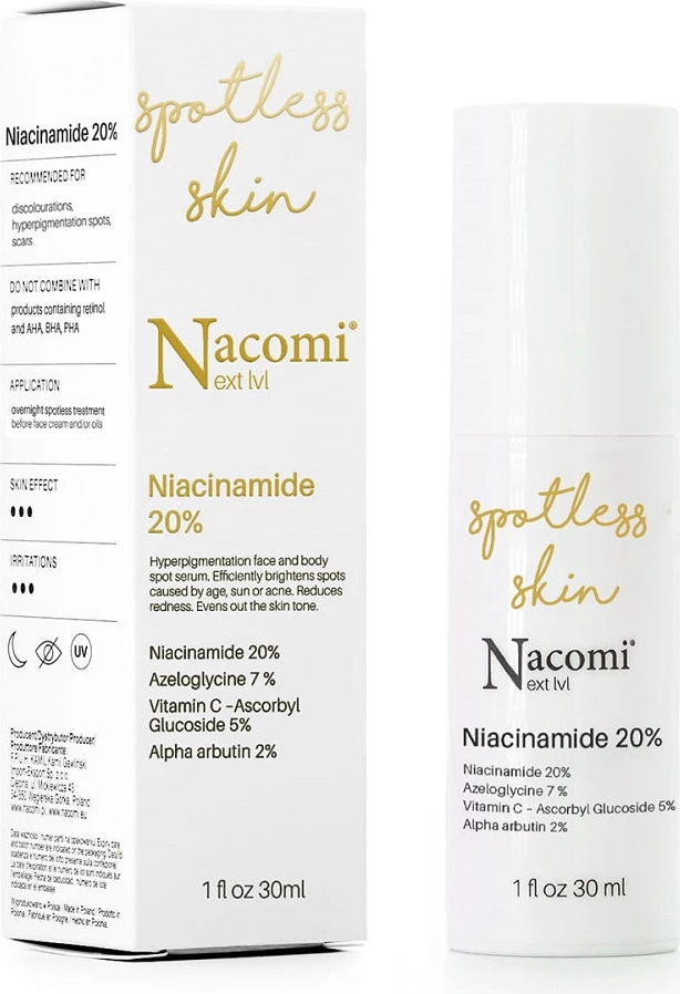 Serum za obraz za ženske Nacomi Next Level Niacinamide 20% Spot Serum, 30 ml