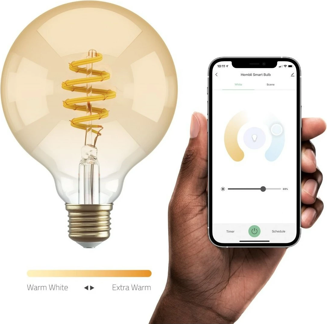 Pametna svetilka, Hombli HBEB-0312, Wi‑Fi, G95, E27, zlata