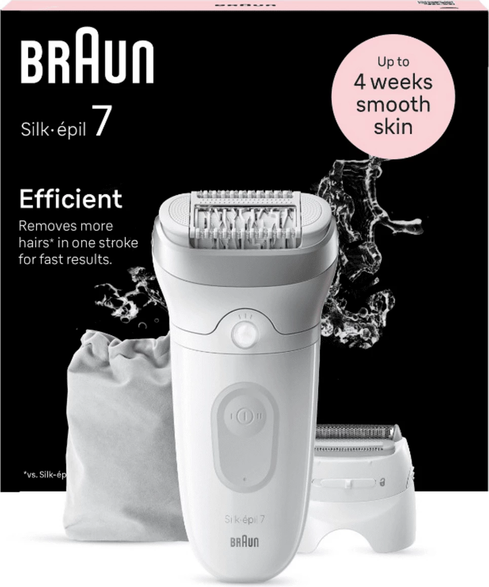 Epilator Silk-épil 7 225113 Braun, standardna, bel, z dodatki