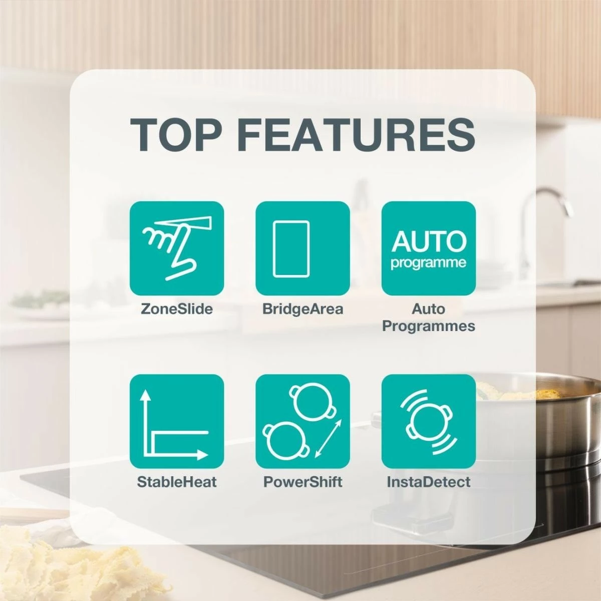 Indukcijska kuhalna plošča Gorenje GI8432BSCWF, 4 kuhališča, črna