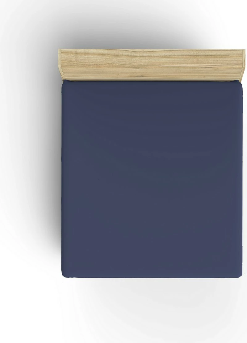 Prilegajoča enoposteljna rjuha Ranforce, temno modra