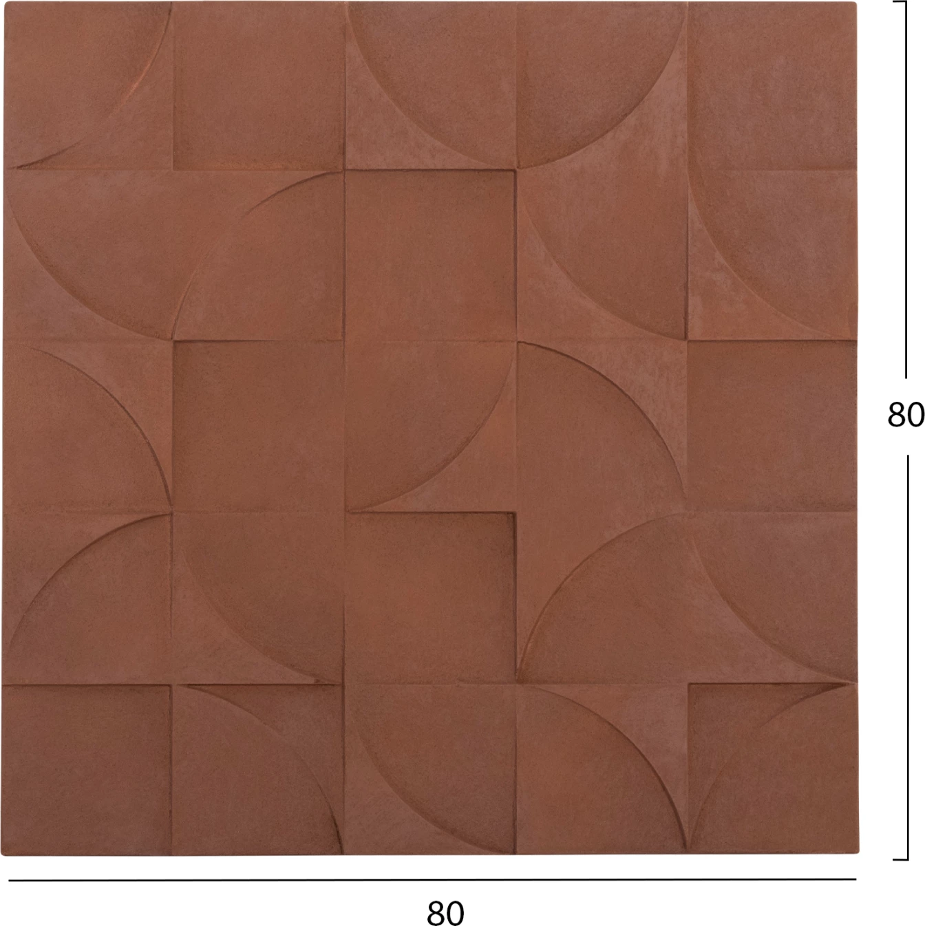 Stenski dekorativni panel kvadratne serije Santorini FH4524 MDF v rjavi barvi 80x5(debelina)x80Hcm