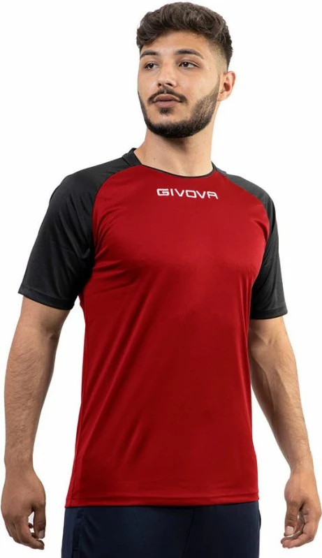 Dres za nogomet Givova Capo MC MAC03 1210, moški, črno-rdeč