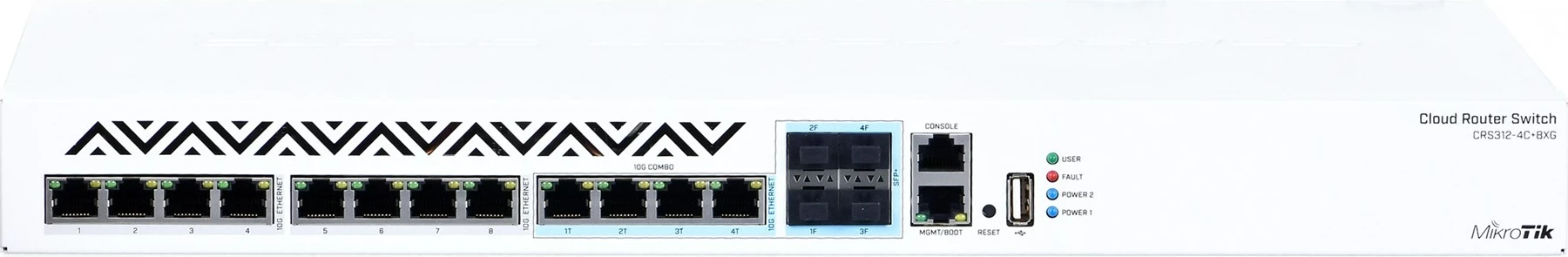 L3 preklopnik MikroTik CRS312-4C+8XG-RM, 10G Ethernet, bel L3 preklopnik MikroTik CRS312-4C+8XG-RM, 10G Ethernet, bel