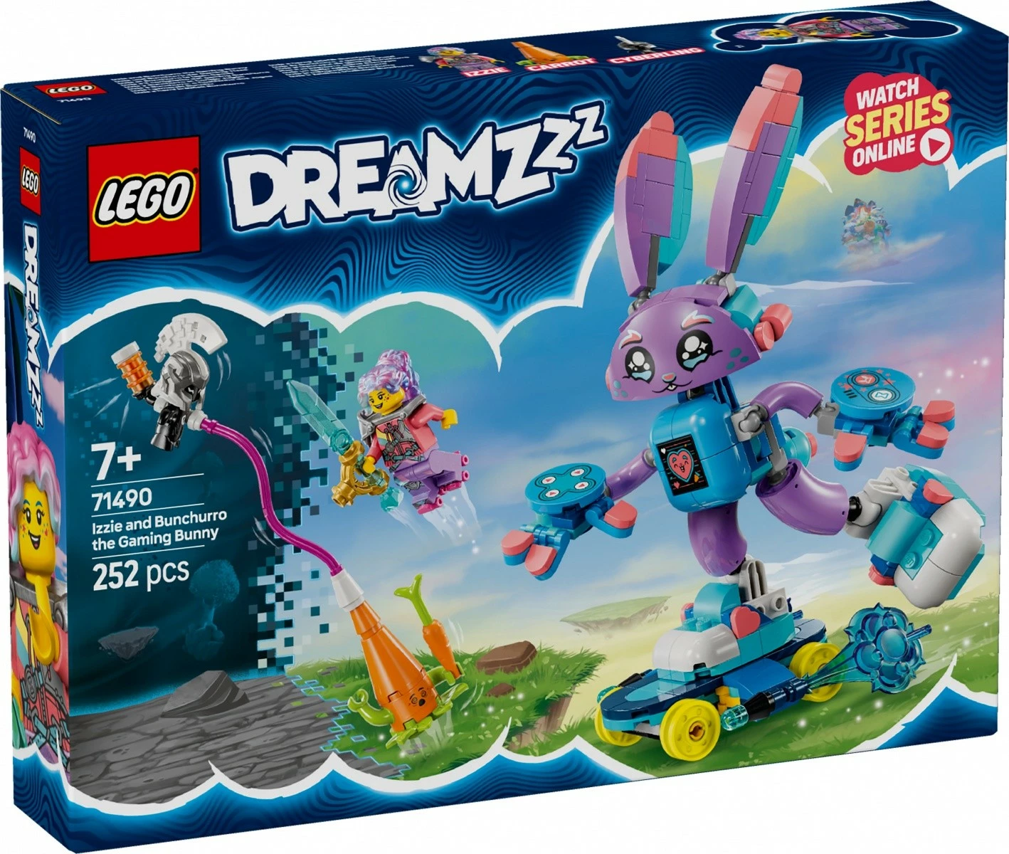 Komplet za sestavljanje LEGO DREAMZzz 71490 Izzie and Gaming Bunchu, 252 kosi