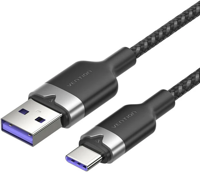 Kablu USB 2.0 A na USB-C Vention CTOBH, 2 m, črn
