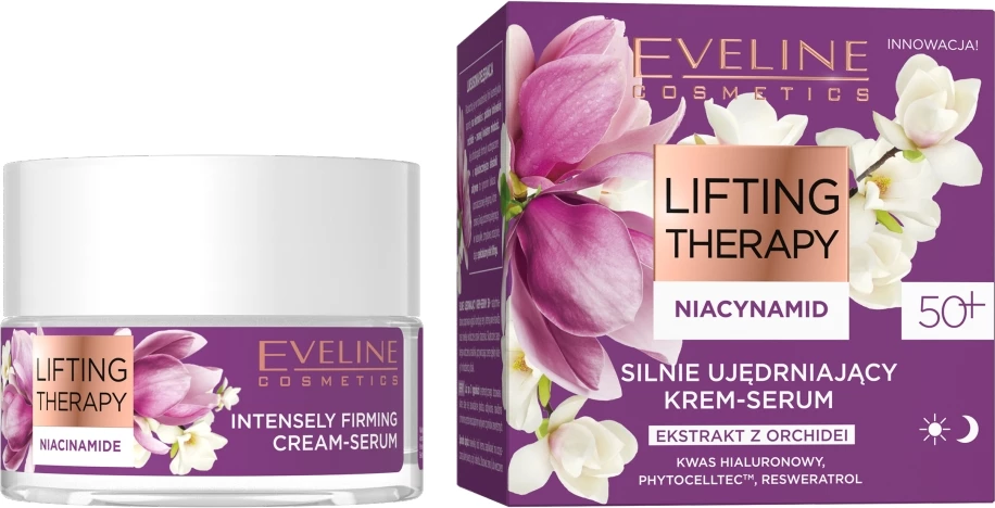 Kremni serum Lifting Therapy Niacinamide intenzivno učvrščujoč 50+ za ženske Eveline Cosmetics 50 ml