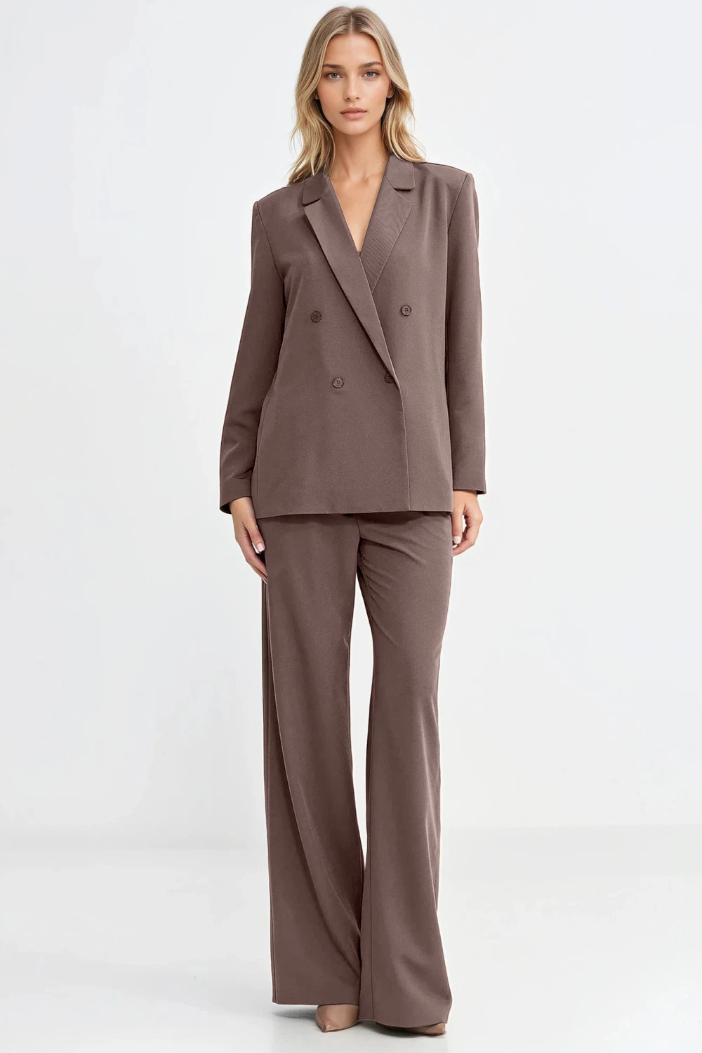 Oversized ženski blazer Nife 217570, rjav