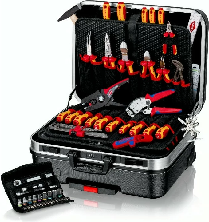 Kovček za orodje Knipex BIG Basic Move Elektro+, črn, 11,6 kg