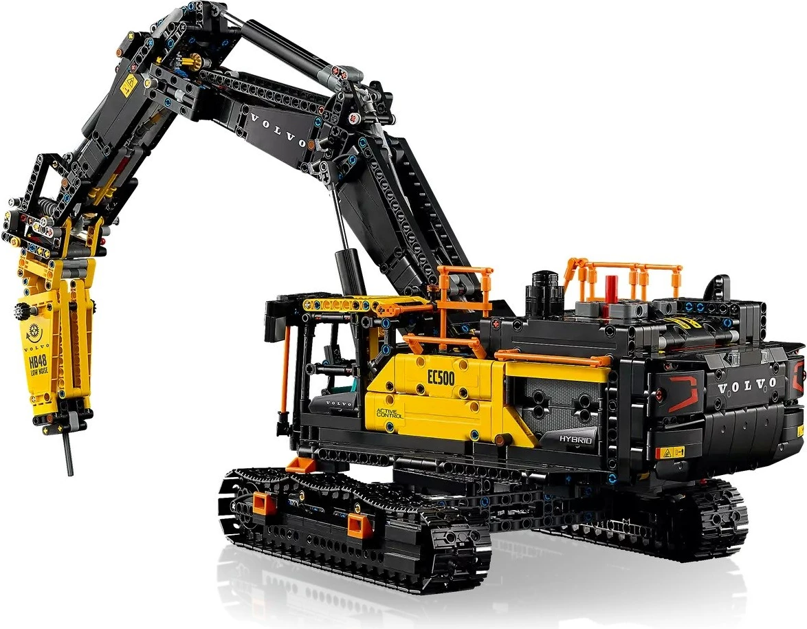 Model ekskavator hibrid Volvo EC500, LEGO Technic 42215, za odrasle, črno/rumen
