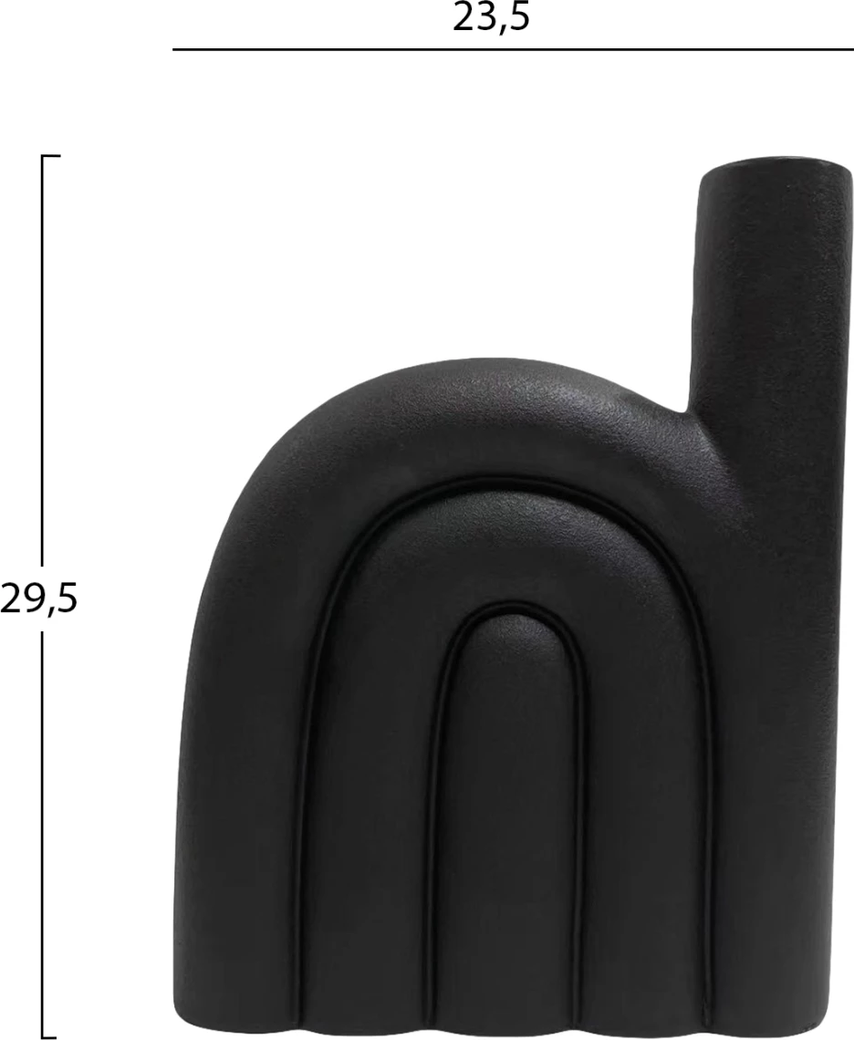 Keramična namizna dekoracija ARCON FH4639.02 mat črna 23.5x5.5x29.5H cm