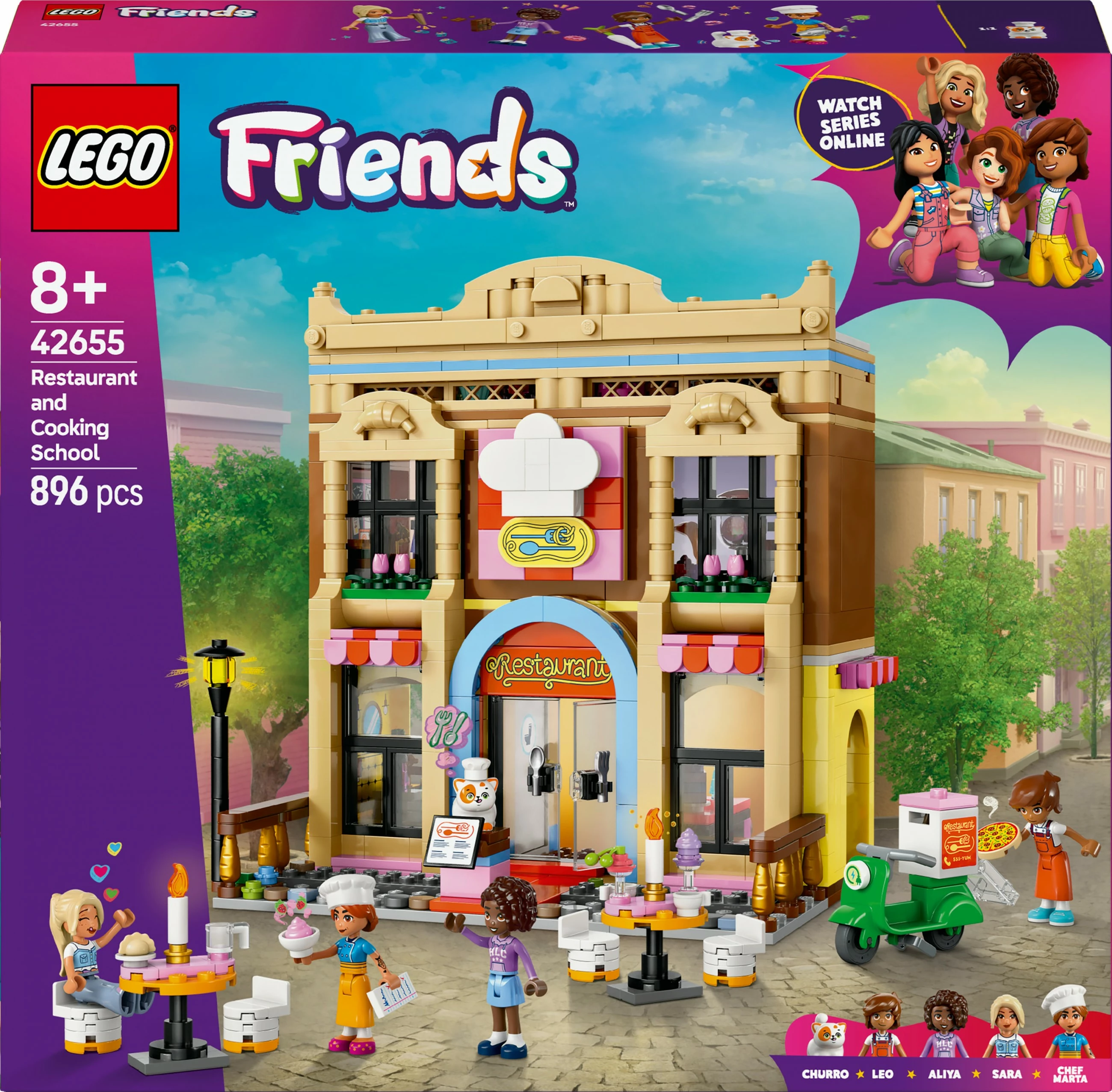 Restavracija in kuharska šola LEGO Friends 42655, 896 kosov, pisano