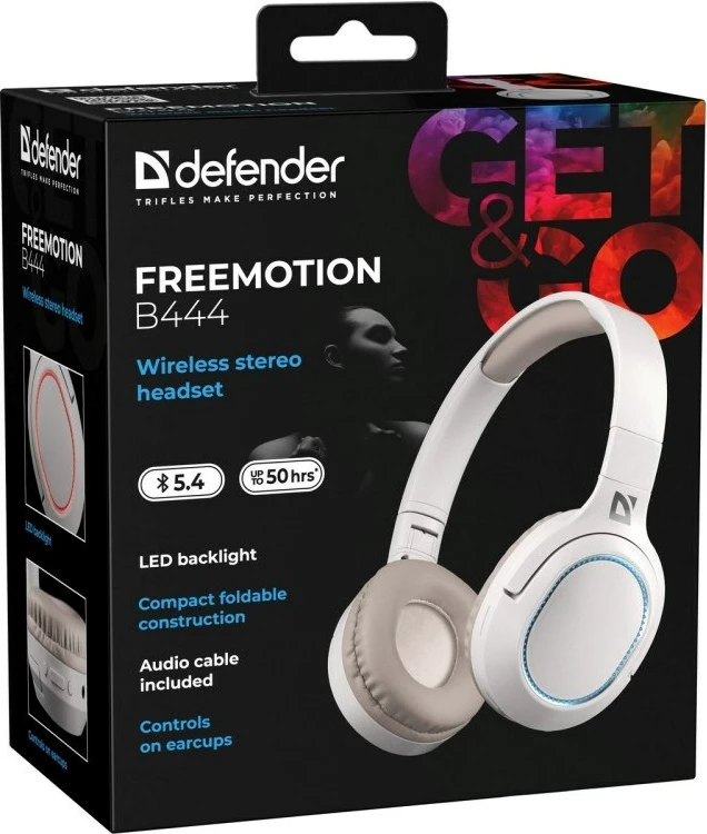 Čez-ušne brezžične slušalke Defender FreeMotion B444, Bluetooth, bež