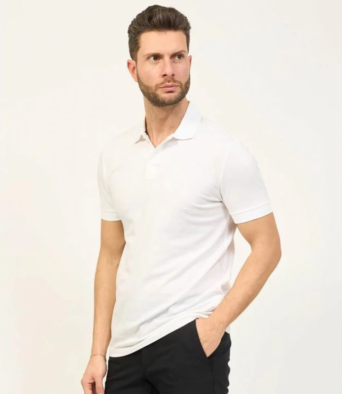 Polo majica Boss za moške, bela