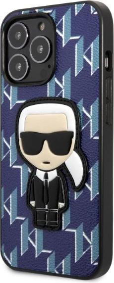 Ovitek za telefon Monogram Ikonik Patch Karl Lagerfeld za iPhone 13 Pro Max, moder