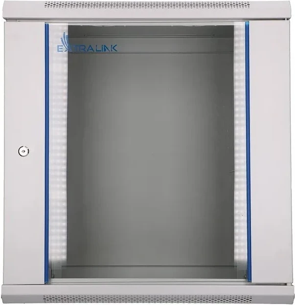 Stenski omarica, 12U 600x600, sive steklene vratce