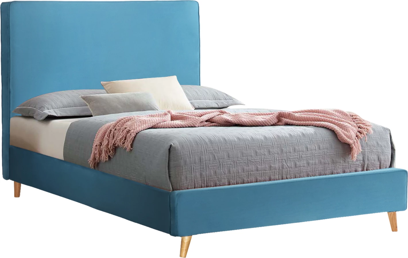 Postelja MAYLIN FH598.08 z modro-zelenim žametom za vzmetnico 120x200 cm