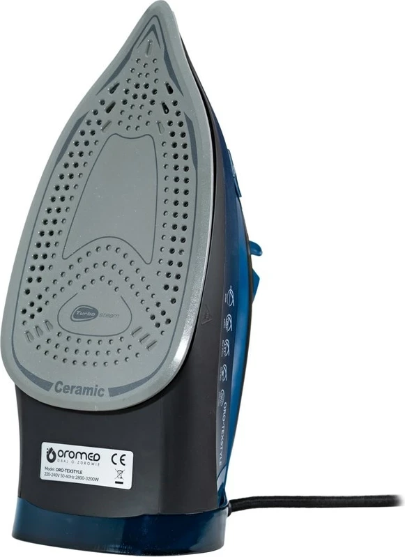 Hekalnik 3200 W, suho in parno likanje, Durilium AirGlide Autoclean, črn/moder Oromed ORO-TEXSTYLE