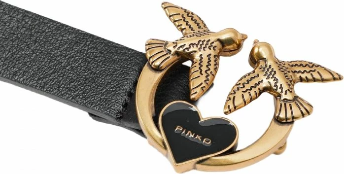 Usnjen ženski pas Pinko Love Belt H2, črn