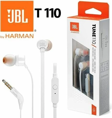 Žične slušalke JBL Tune 110, Jack 3,5 mm, bele