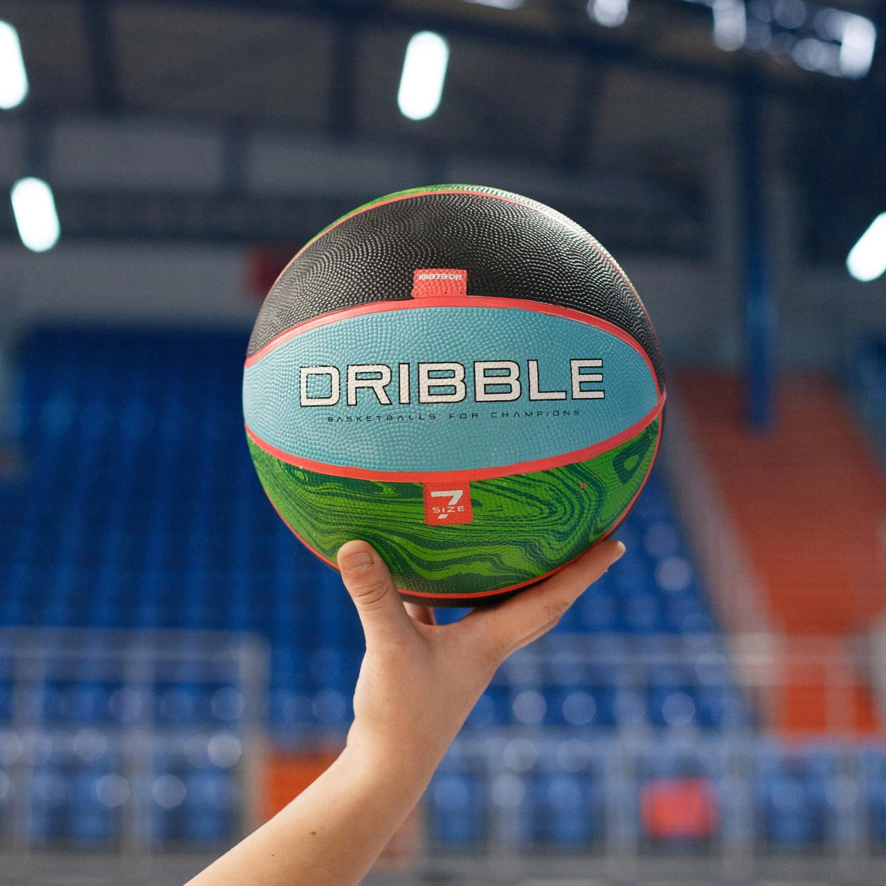 Basketball žoga Meteor za moške, modro-zelena-črna