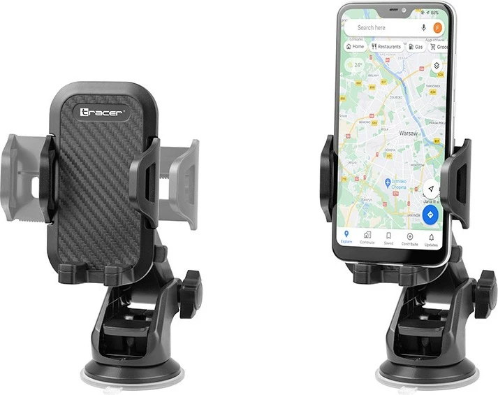 Avtomobilsko držalo za telefon Tracer U33 z teleskopskim ročajem, črno