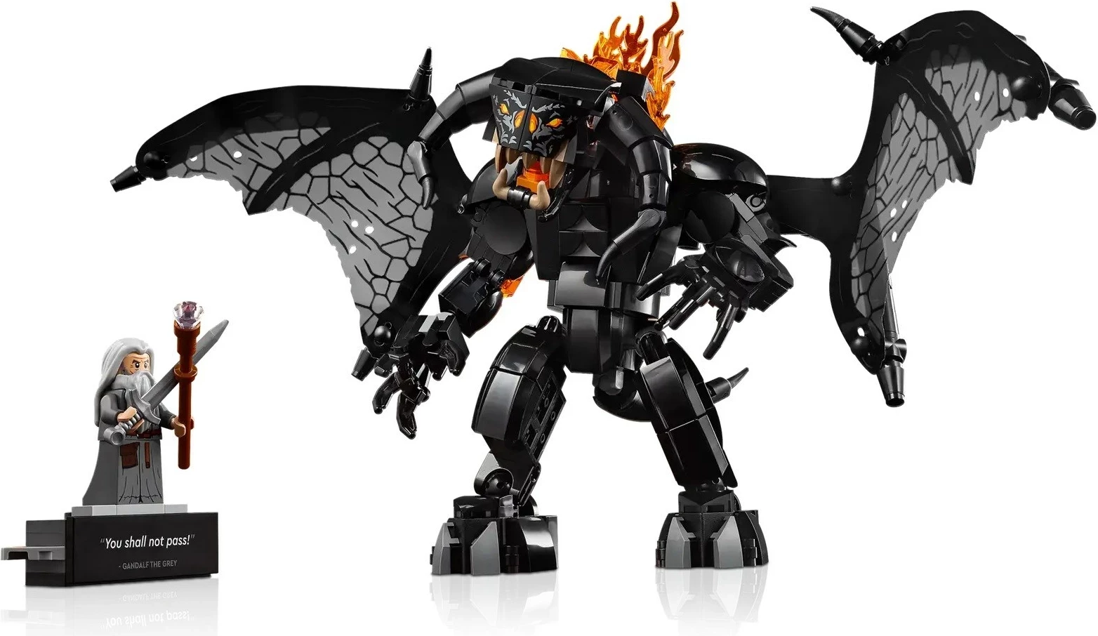 Dekorativni knjižni kotiček Lord of the Rings Balrog, LEGO ICONS 10367, za odrasle, 1 minifigura