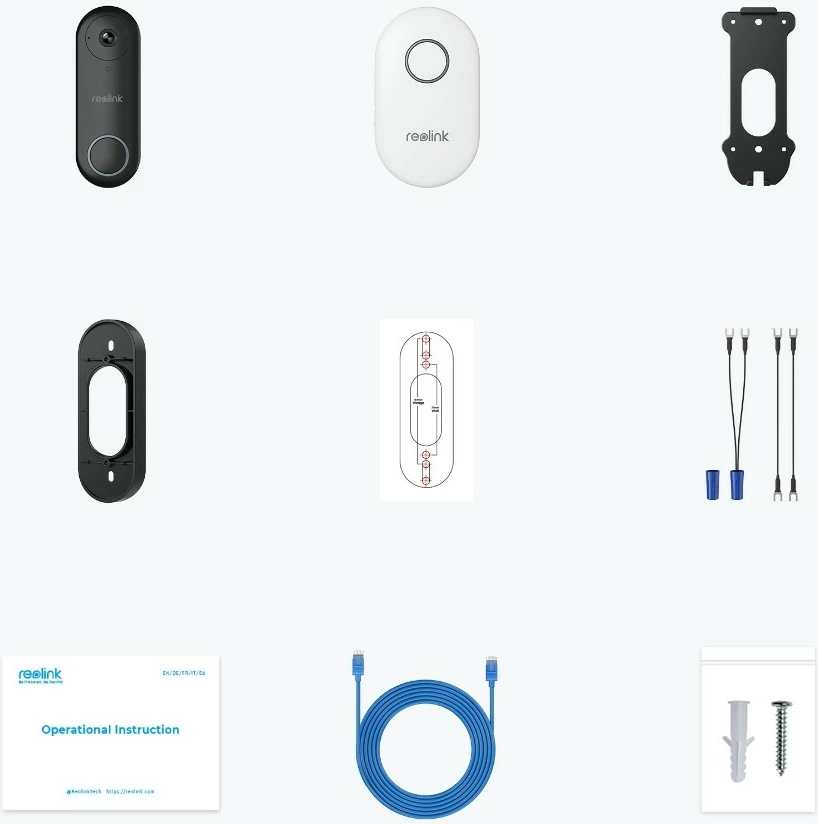 Vhodna kamera Reolink D340P, 5MP, PoE, zaznavanje oseb, dvosmerni zvok, črna, bela