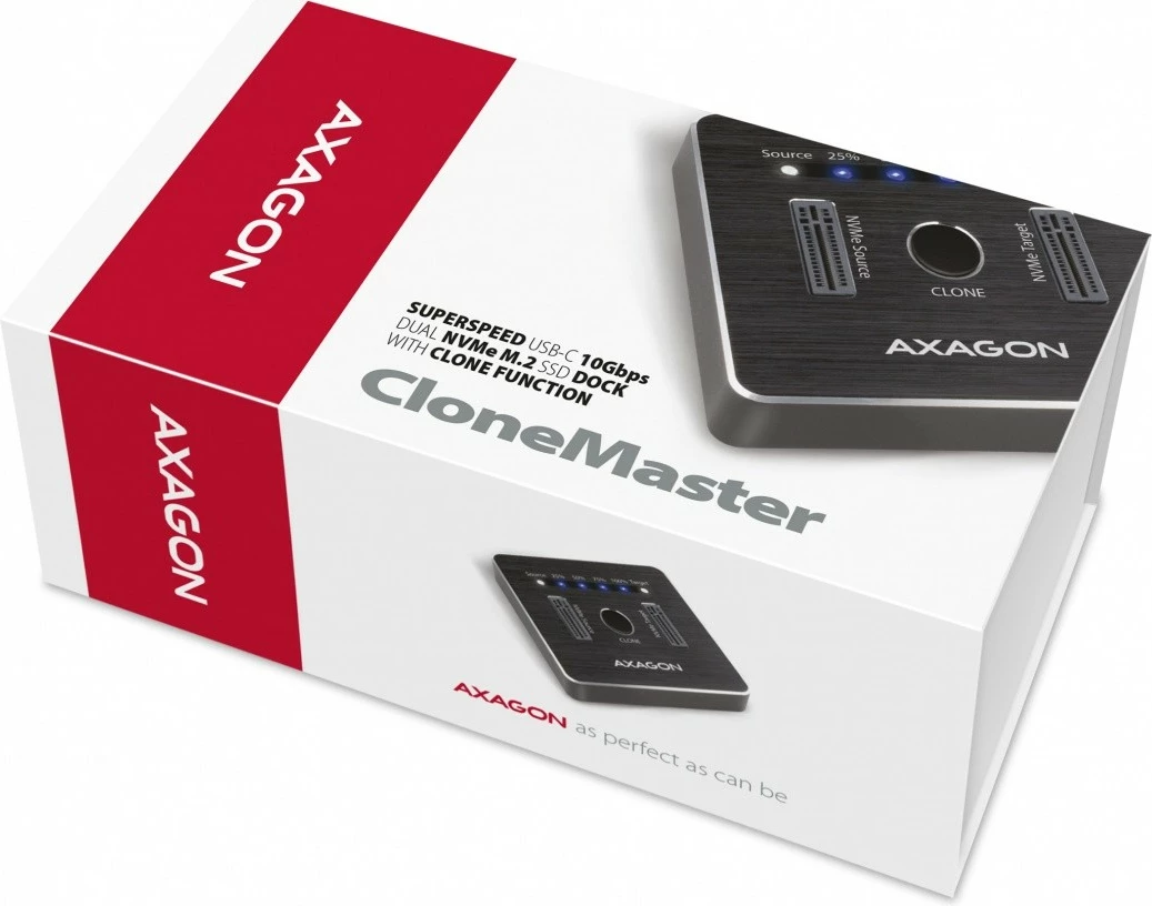 Dokacijska postaja za 2x NVMe M.2 SSD, USB-C 3.2 Gen 2, črna, AXAGON ADSA-M2C Dokacijska postaja za 2x NVMe M.2 SSD, USB-C 3.2 Gen 2, črna, AXAGON ADSA-M2C