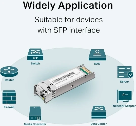 Transceiver modul za omrežje TP-Link TL-SM321A, optični vlakno, 1250 Mbit/s, SFP