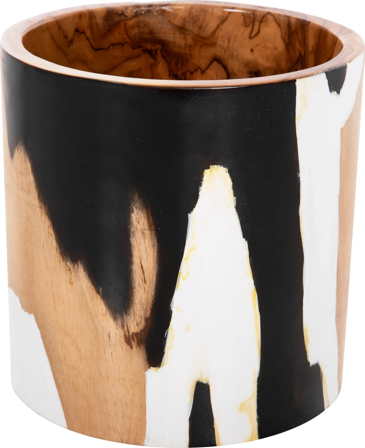 Namizna dekoracija vaza cilindrična iz tikovine Φ26x26Hcm.FH7727