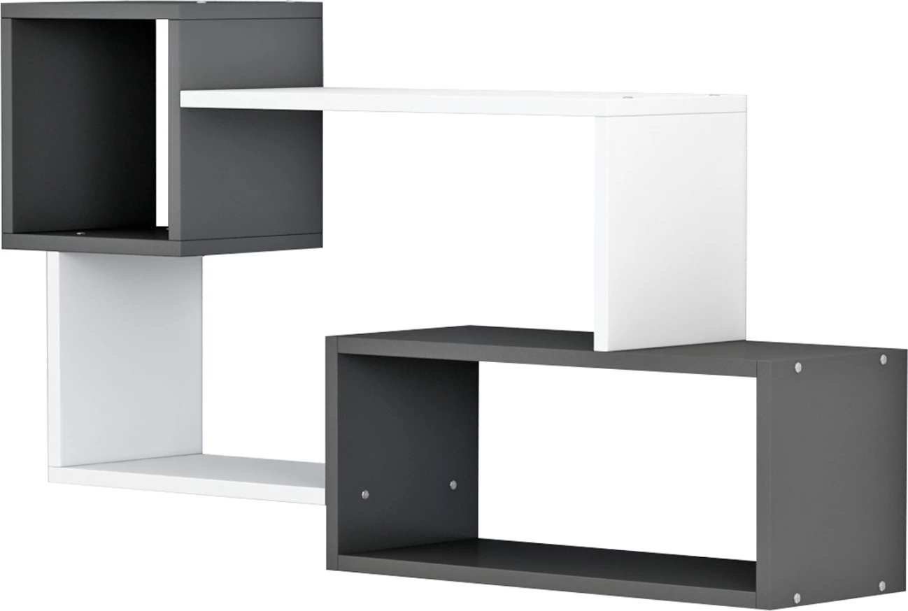 Stenske police TANNER FH8948.12 melamin v sivo-beli barvi 90,5x20x51H cm