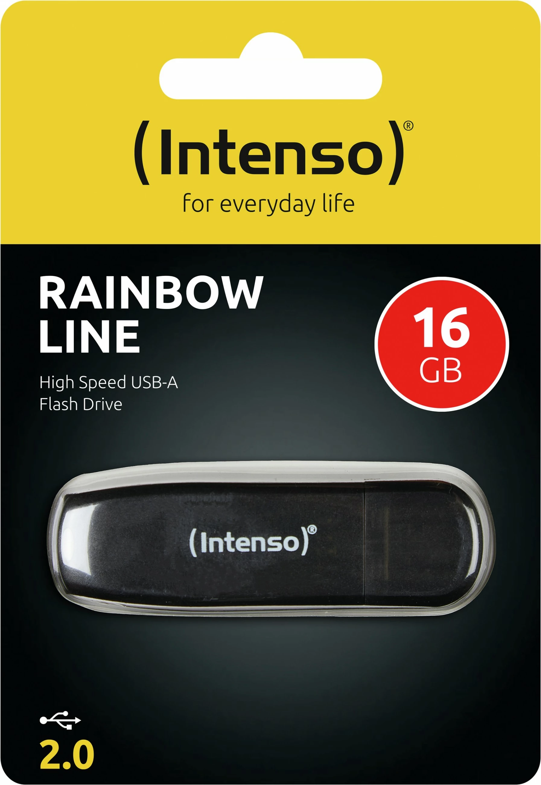 USB pomnilnik 16 GB, Intenso Rainbow Line, USB Type-A, 2.0, črn USB pomnilnik 16 GB, Intenso Rainbow Line, USB Type-A, 2.0, črn