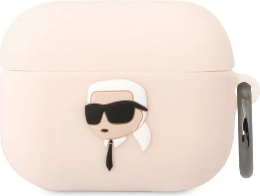Ovitek za AirPods Pro Karl Lagerfeld KLAPRUNIKP, silikonski, rožnat, z obročkom