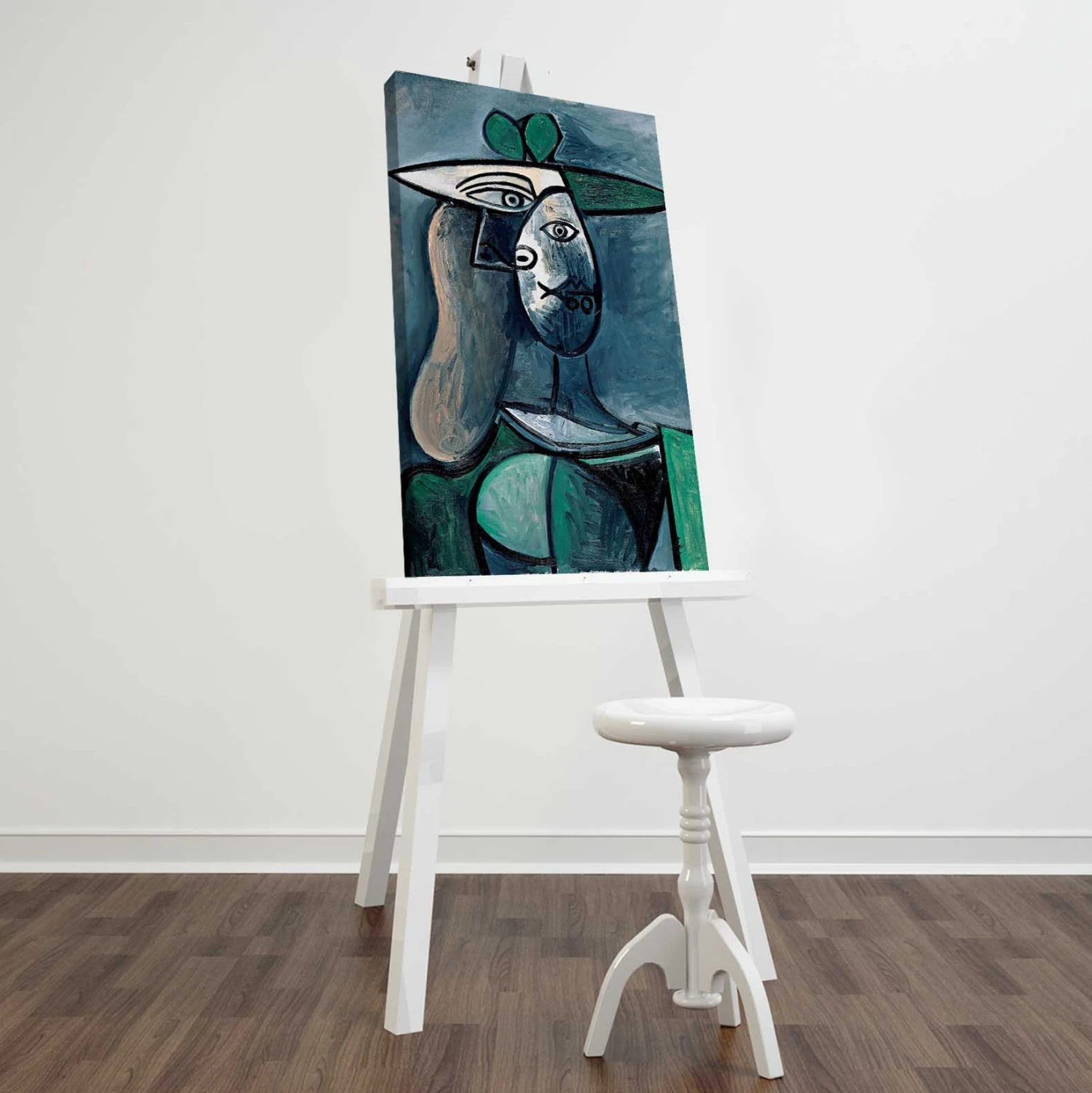 Stenska umetnost Ženska z zelenim klobukom FH7193.01 45X70X3 cm