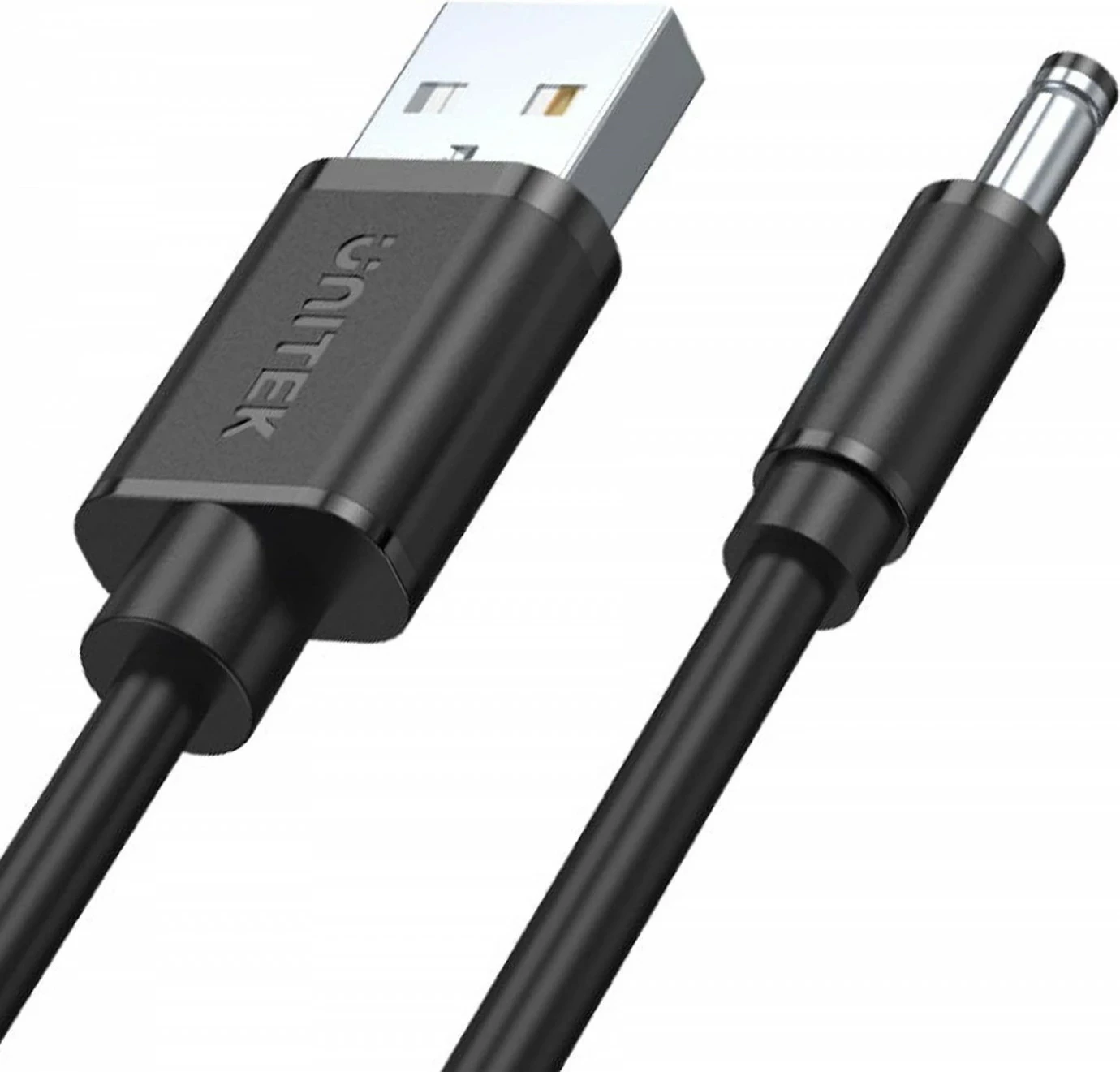 Napajalni kabel USB - DC 3,5/1,35 mm, 100 cm, črno Unitek
