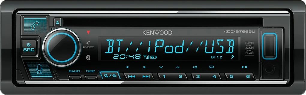 Avtomobilski radio Kenwood KDC-BT665U, Bluetooth, CD/USB, črn