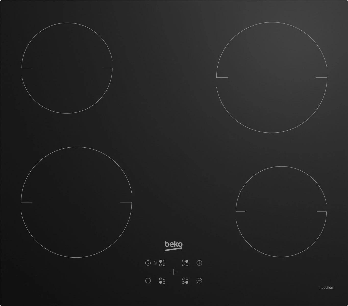 Indukcijska kuhalna plošča, Beko HII64401QT, 4 območja, črna