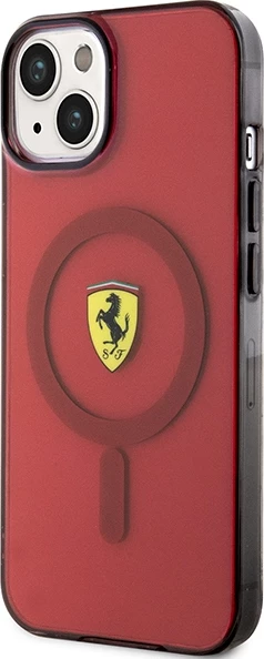 Transparenten ovitek Ferrari FEHMP14SURKR za iPhone 14 6,1", MagSafe, rdeč